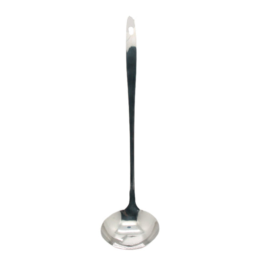 Stainless Steel Soup Ladle(31CM) with a sleek design and polished finish, perfect for serving soups and stews.