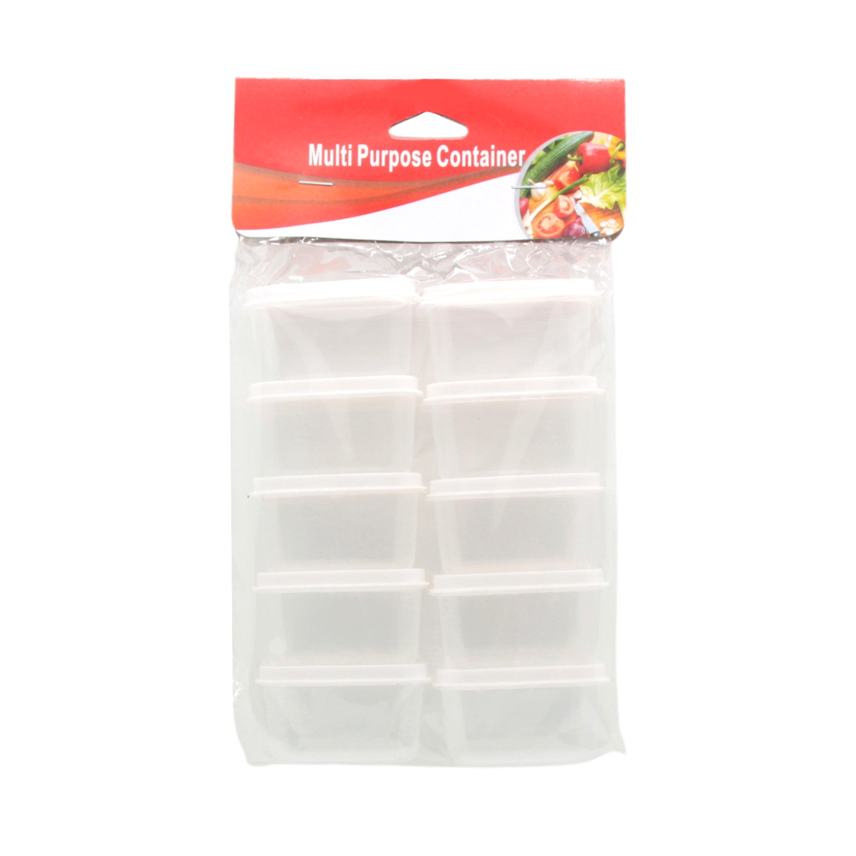 Clear Multi-Purpose Plastic Container(10PCS) in a pack with ten small storage containers for versatile organizing.