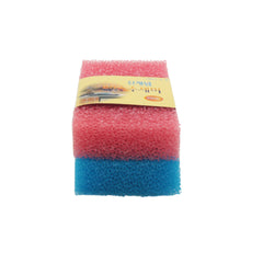 Washing Scrubber 2PCS Kstyle, pink and blue cleaning sponge for household use.