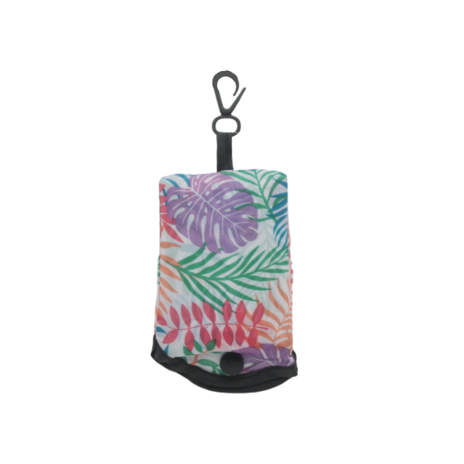 Foldable Shopping Bag(38*58CM) with colorful tropical leaf design, compact and portable for shopping.