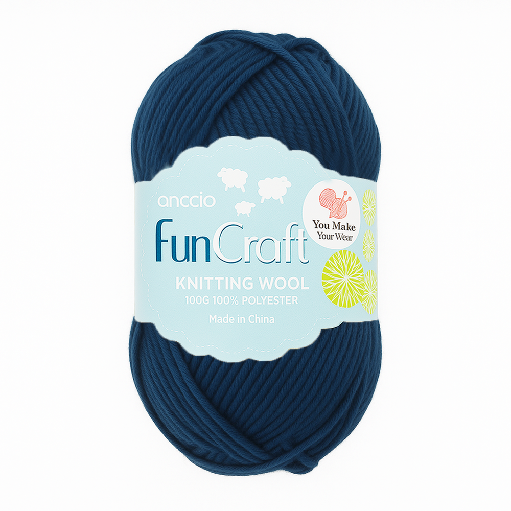 Soft Wool Yarn for Knitting & Crochet – 100g Ball(SQ765) in deep blue color, perfect for crafting scarves and hats.