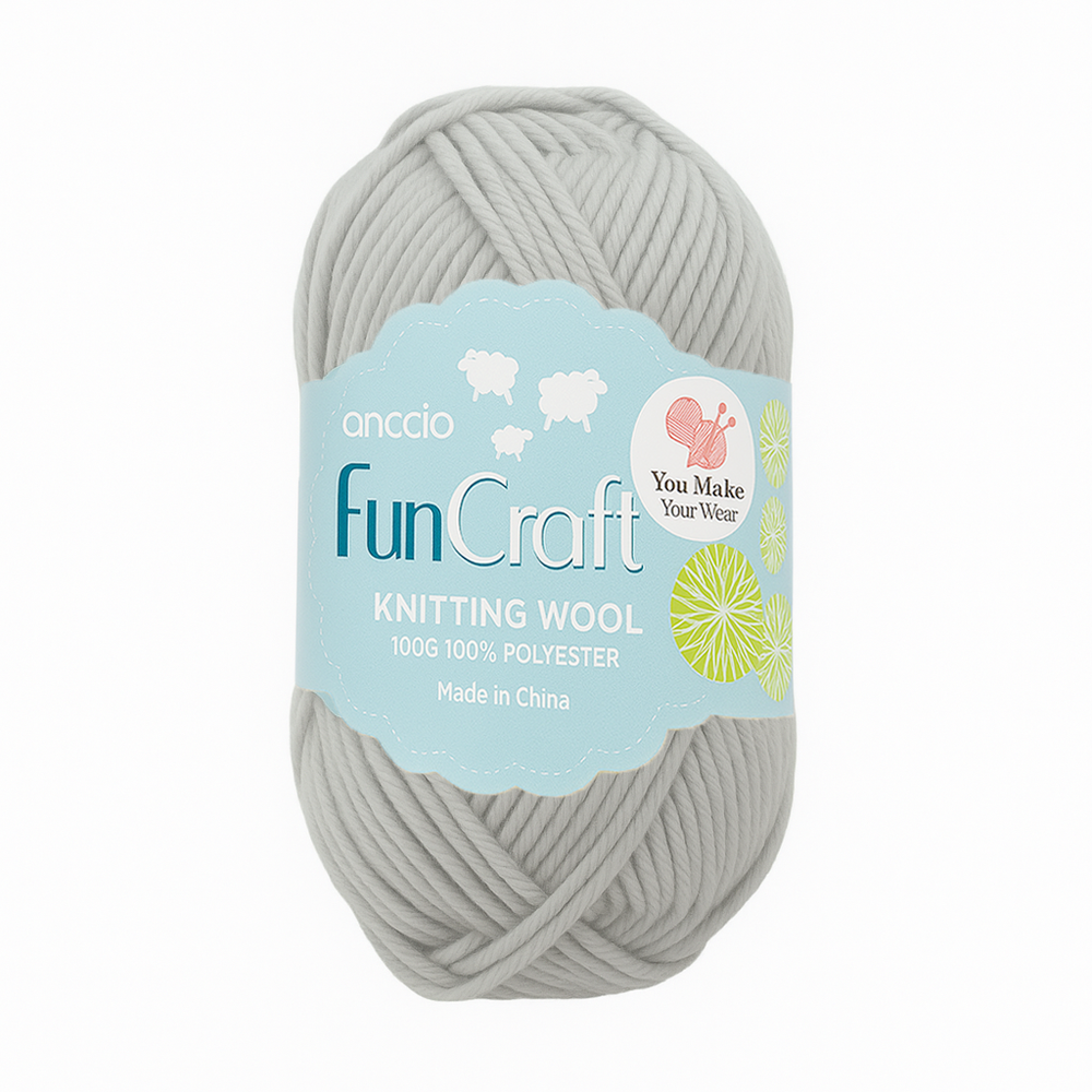 Soft Wool Yarn for Knitting & Crochet – 100g Ball(SQ765) in soft gray color, perfect for crafting projects.