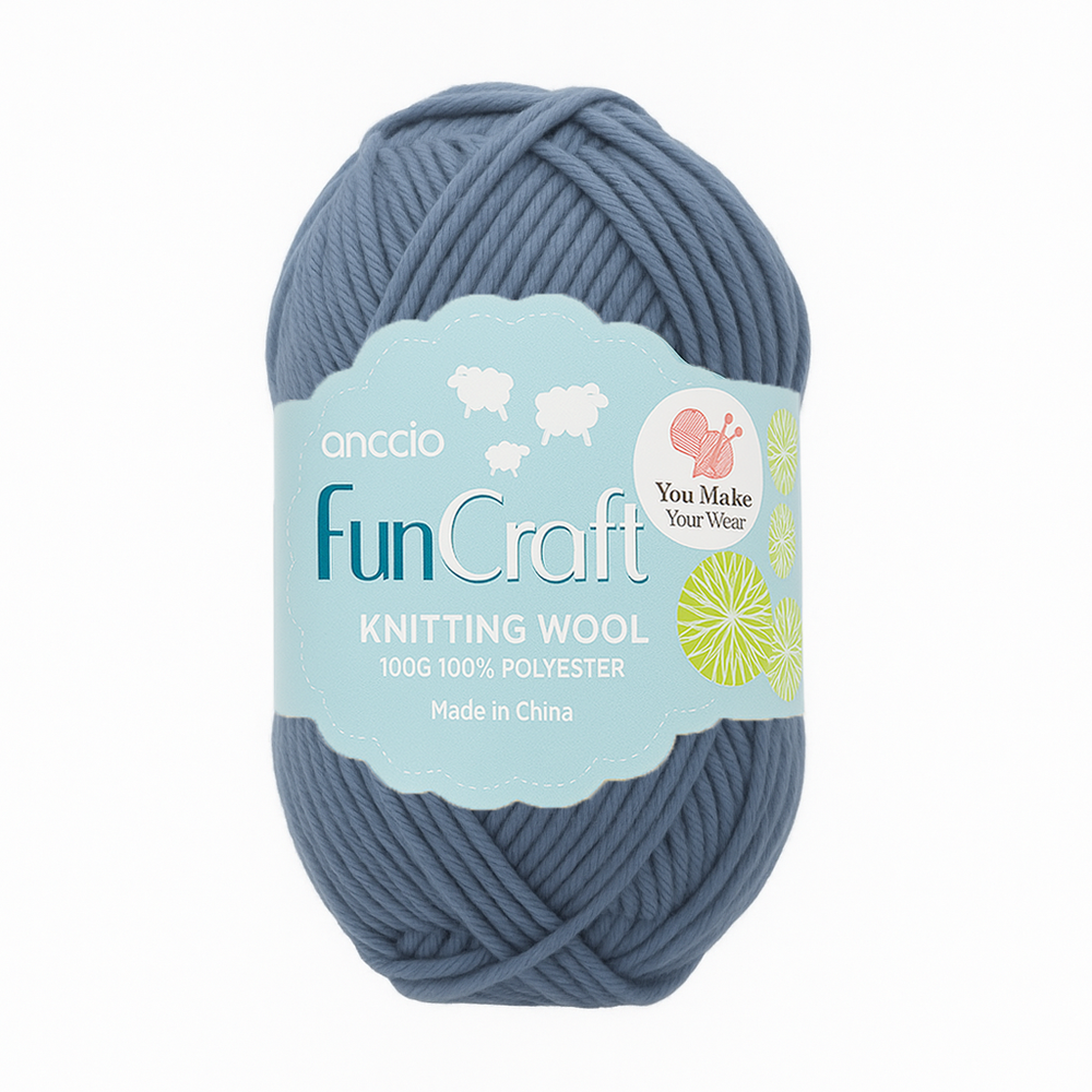Soft Wool Yarn for Knitting & Crochet – 100g Ball(SQ765) in blue, perfect for crafting and knitting projects.