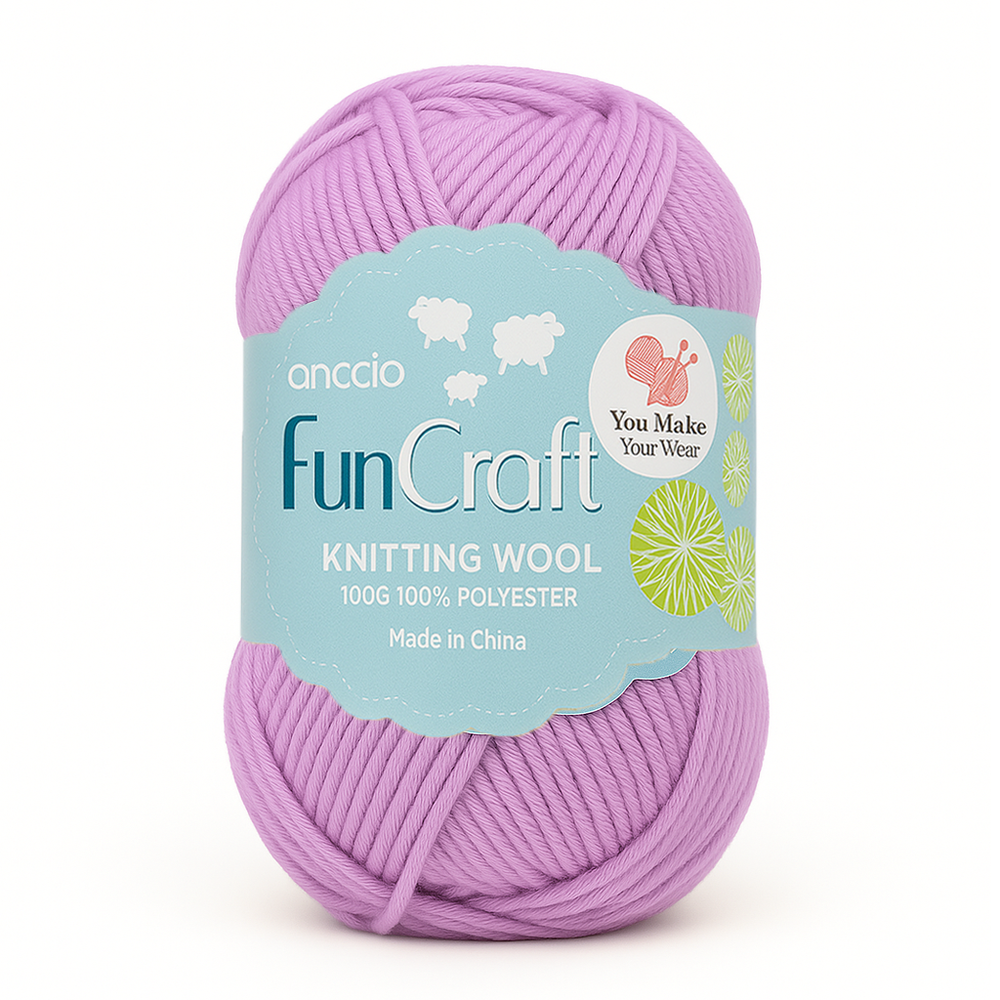 Soft Wool Yarn for Knitting & Crochet – 100g Ball(SQ765) in light purple color, perfect for crafting projects.
