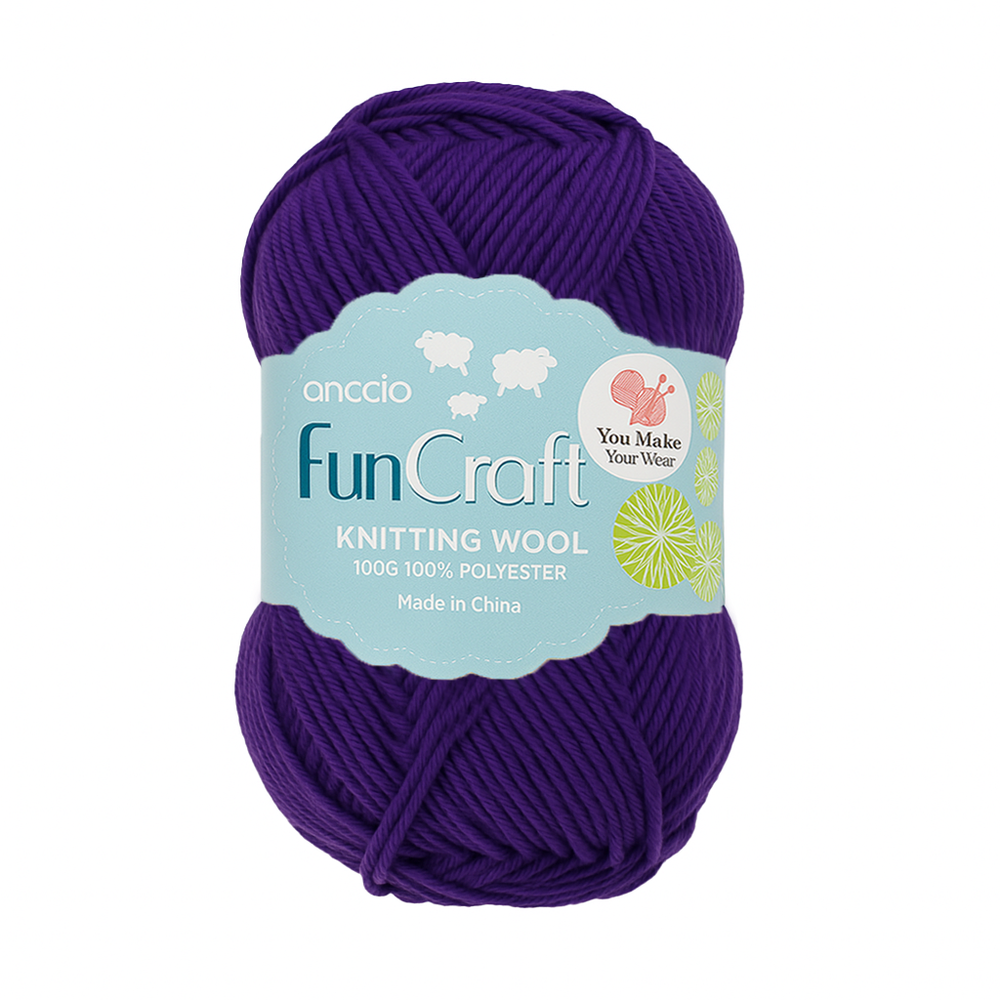 🧶 Soft Wool Yarn for Knitting & Crochet – 100g Ball(SQ765) in vibrant purple color with label.