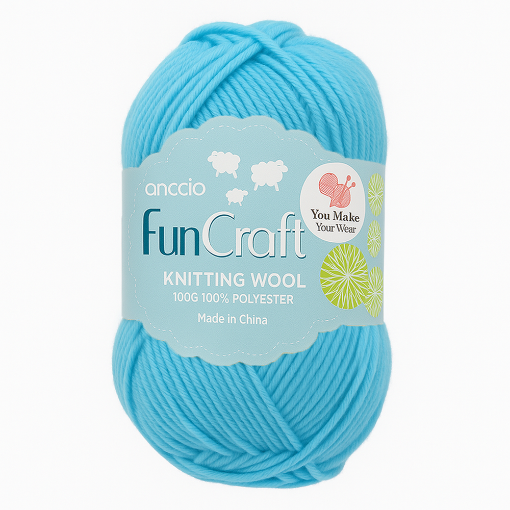 🧶 Soft Wool Yarn for Knitting & Crochet – 100g Ball(SQ765) in light blue color, ideal for various crafting projects.
