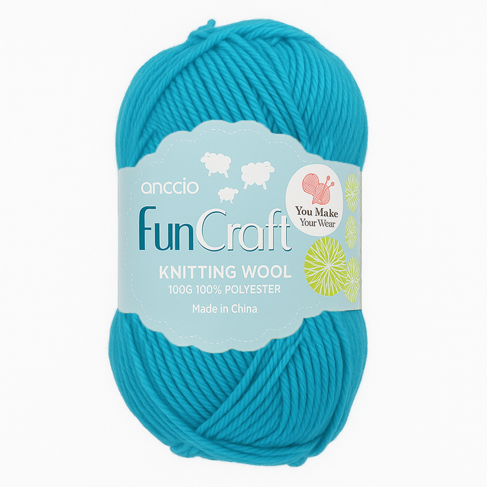 🧶 Soft Wool Yarn for Knitting & Crochet – 100g Ball(SQ765) in vibrant turquoise color, ideal for various crafting projects.