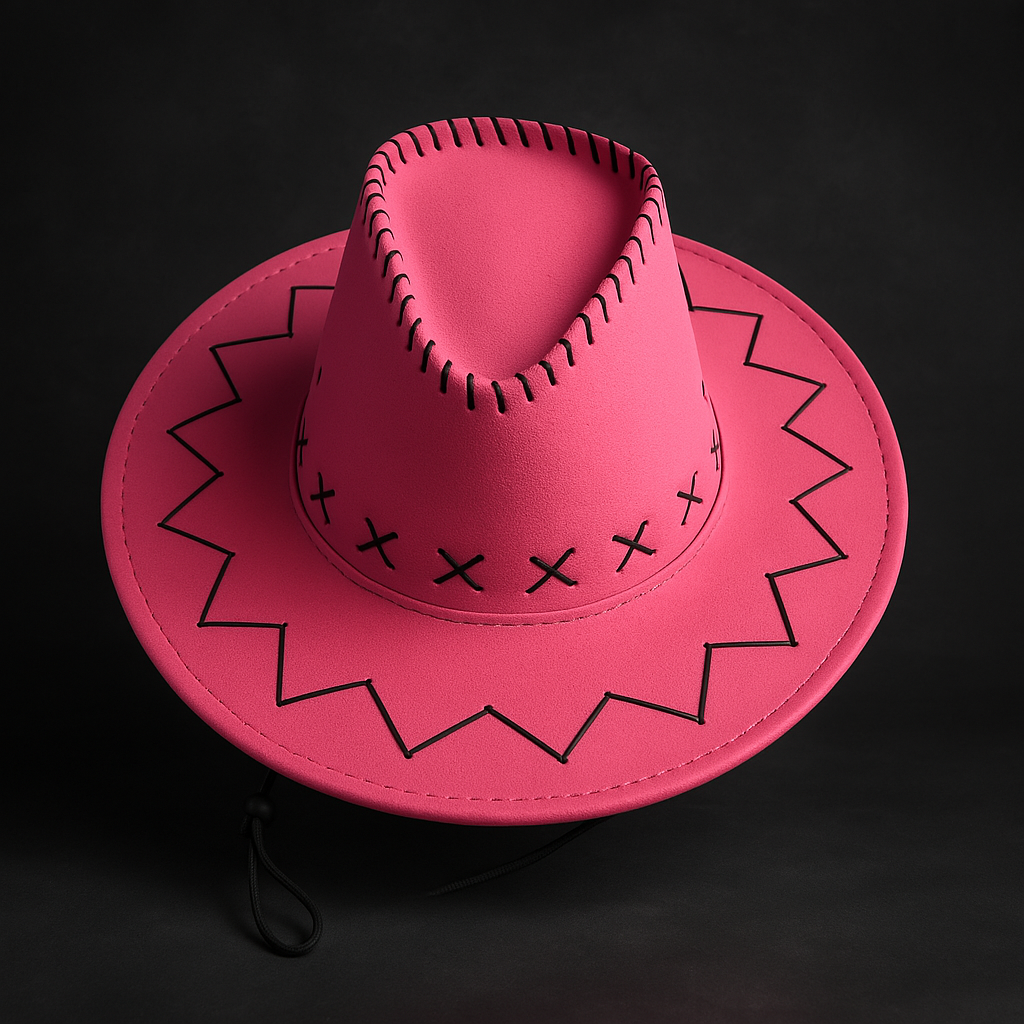 🧢 Western Stitch Cowboy Hat 🎯 Unisex | Festival Ready | Suede Look