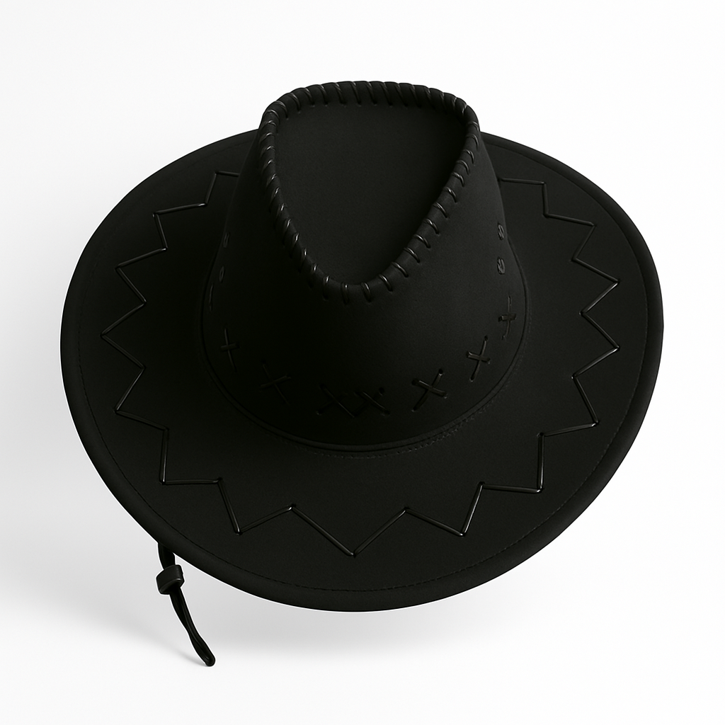 🧢 Western Stitch Cowboy Hat 🎯 Unisex | Festival Ready | Suede Look
