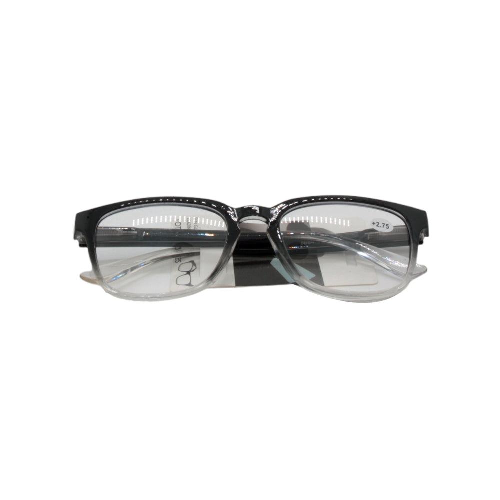 Stylish Reading Glasses +1.25 – Lightweight, Unisex, NZ Stock - black framed reading glasses with clear lenses.