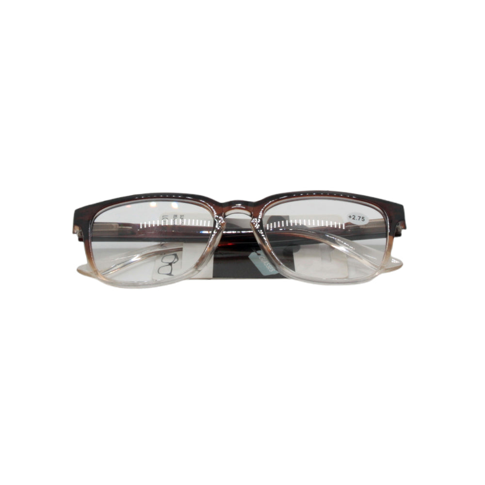Stylish Reading Glasses +3.5 – Lightweight, Unisex, NZ Stock in a clear and dark frame design.