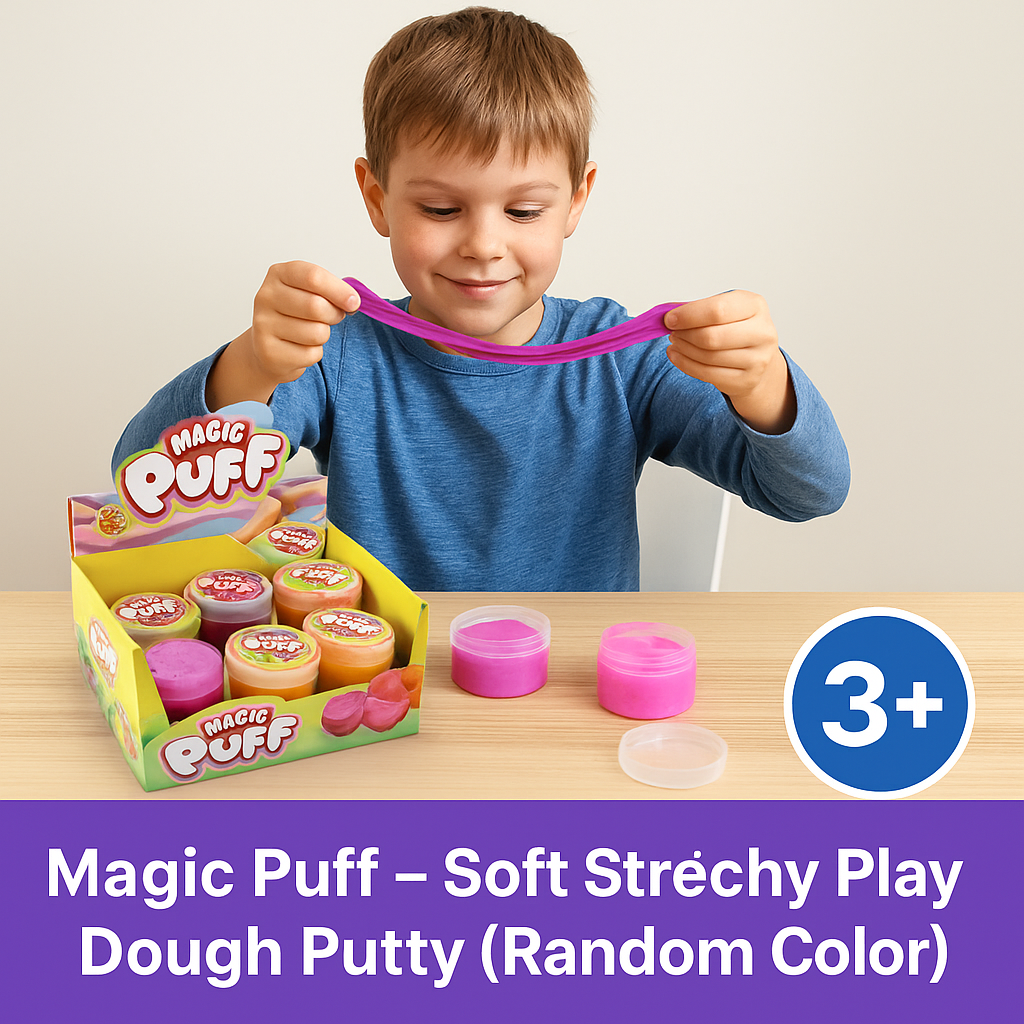 Magic Puff – Soft Stretchy Play Dough Putty (Random Color)