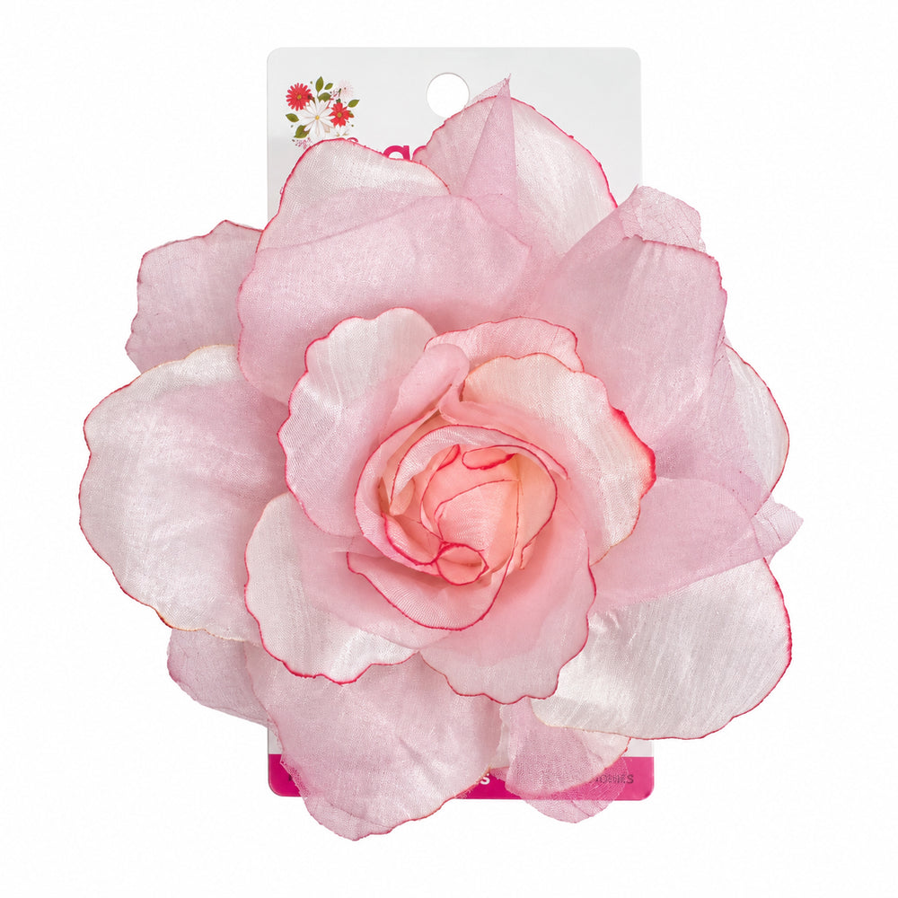 Light pink rose hair clip