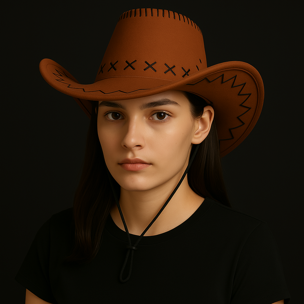 🧢 Western Stitch Cowboy Hat 🎯 Unisex | Festival Ready | Suede Look