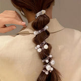 Metallic Bead Spiral Hair Ties ??Set of 1 Silver