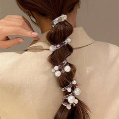 Metallic Bead Spiral Hair Ties ??Set of 1 Silver